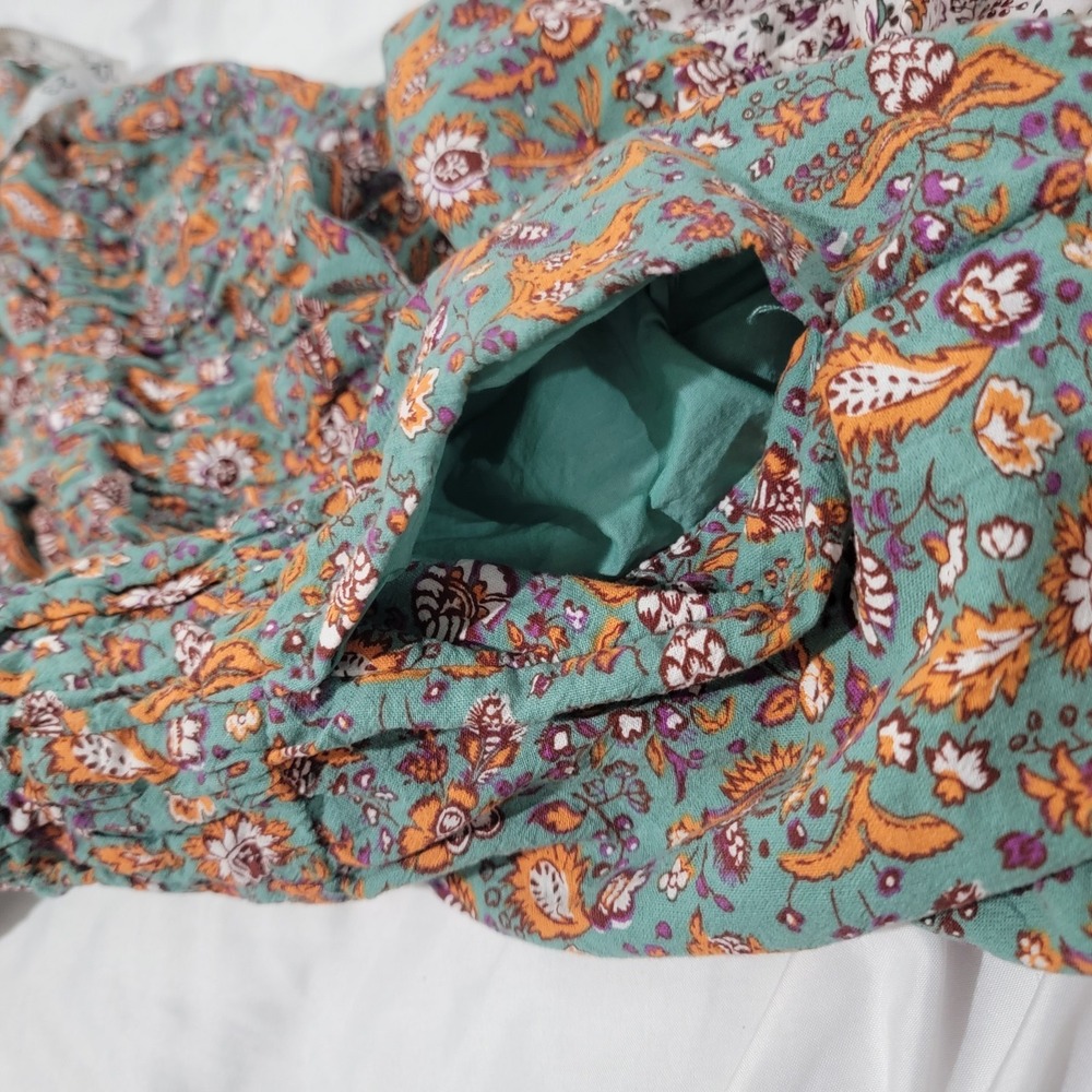Universal Thread Womens Linen Dress Size Large Knee Length Floral Cottage Boho - Picture 8 of 8